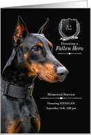 Memorial Service for Police K9 Officer Doberman Pinscher Custom card