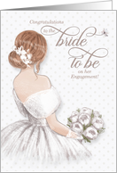 Bride to Be Engagement Congratulations Taupe and White card