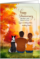 Brother and Sister in Law Anniversary Autumn Season Couple card