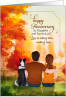 Daughter and Son in Law Anniversary Autumn Season Couple card