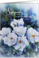 Loss of an Aunt with Sympathy Blue Floral Condolences card