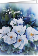 Loss of a Father with Sympathy Blue Floral Condolences card