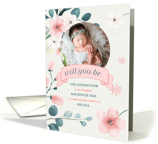 Godmother Request Peach Blossoms with Photo card (1732206)