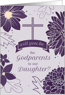 Godparents Request for Daughter Bold Plum Botanicals card