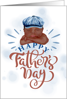 Father’s Day Sweet Brown Skinned Boy in a Denim Cap card