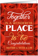 for Brother and Sister in Law Wedding Anniversary Red Roses card