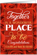 Cousin and Husband Wedding Anniversary Red Roses card