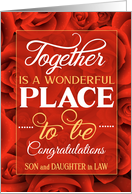 Son and New Daughter in Law Wedding Congratulations Red Roses card