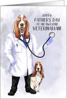 Father’s Day Veterinarian Funny Hound Dog Doctor with Stethoscope card