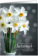 Remission Congratulations Cancer Patient White Daffodils card