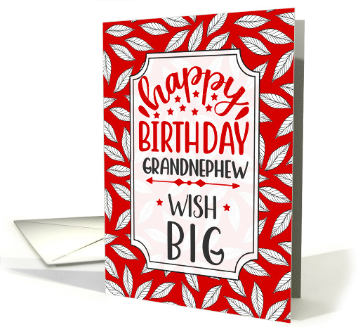Grandnephew Birthday Wish Big Red Botanical Typography card (1736884)