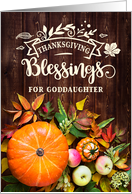 for Goddaughter Thanksgiving Blessings Pumkins Gourds card