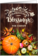 for Godson Thanksgiving Blessings Harvest Pumkins Gourds card