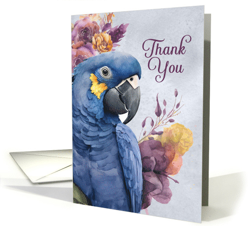Thank You Hyacinth Macaw Purple Botanical Blank card (1765286)