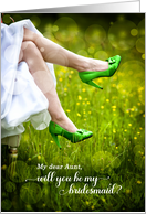 for Aunt Bridesmaid Request Green Wedding Shoes card