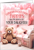 TWO DADDIES New Baby Congratulations It’s a Girl Pink LGBTQ card