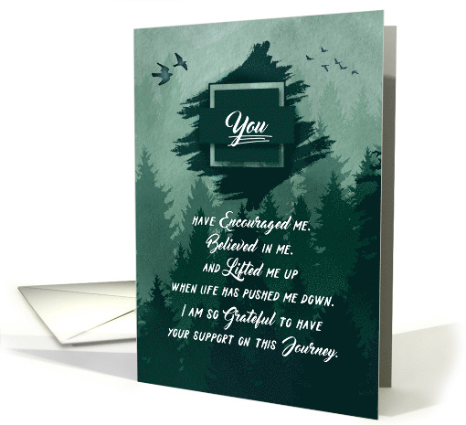 Thank You for your Support Shades of Green Woodland Forest card