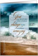 Christian Encouragement Ocean Waves card