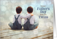Father’s Day from the Twins Young Boys on a Dock Nautical card