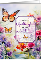 Goddaughter Birthday Butterflies and Bright Wildflower Garden card