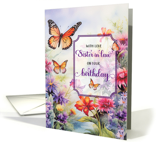 Sister in Law Birthday Butterflies Wildflower Garden card (1827068)