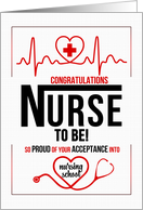 Nursing School Acceptance Congratulations Red Black and White card