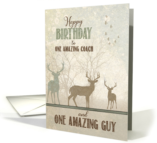 for Coach Birthday Deer in the Woodland Forest card (1836086)