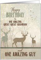 for Great Great Grandson Birthday Deer in the Woodland Forest card