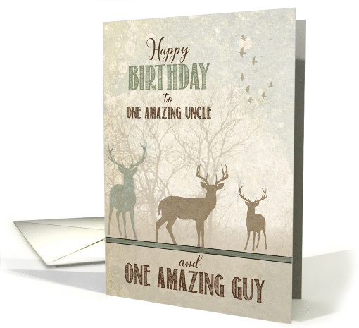 for Uncle Birthday Deer in the Woodland Forest card (1837074)