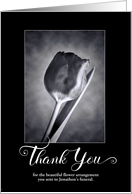 Thank You for the Flowers Funeral Service Solitary Tulip Custom card