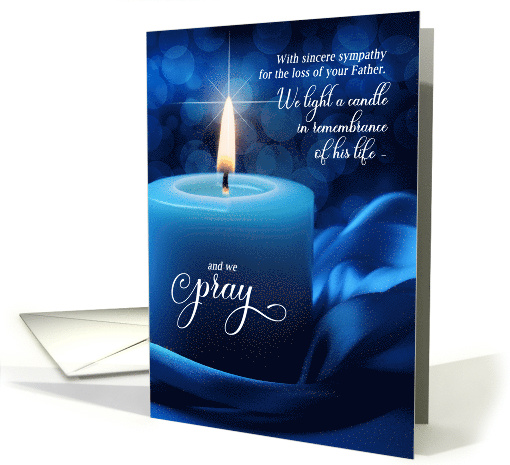 Loss of a Father Sympathy Blue Candlelight with Prayer card (1839374)