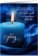 Loss of a Godmother Sympathy Blue Candlelight with Prayer card