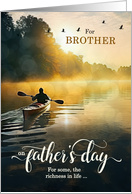 For Brother on Father’s Day Rowing Kayak on the Lake card