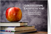 Teacher of the Year Congratulations Apple and Books card