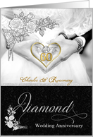 60th Diamond Wedding Anniversary Custom Congratulations card