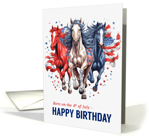 4th of July Birthday Patriotic Western Horse Theme card (422486)