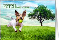 Go Fetch Your Dreams Jack Russell Terrier Dog card