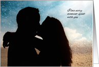 For Him I Love You Romantic Couple Kissing on the Beach card
