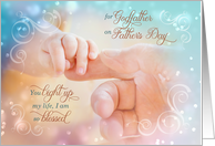 for Godfather on Father’s Day Baby Hand Blessing card