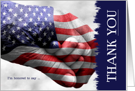 Support Our Troops Thank You Patriotic Stars and Stripes card