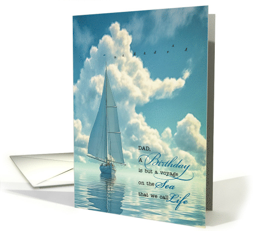 For Dad on His Birthday Nautical Sailing Theme card (429907)