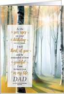 for Dad on his Birthday Outdoors with Birch Tree Sunrise card