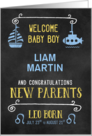 Leo New Baby Boy Congratuations Born July 23rd to Aug 23st Custom card