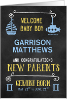 Gemini New Baby Congratuations Born May 21st to June 21st Custom card