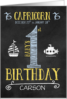 Capricorn Baby Boy’s 1st Birthday December 23rd to January 20th card