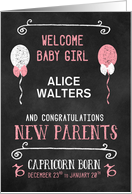 Capricorn New Baby Congratuations Born Dec 23rd to Jan 20th Custom card