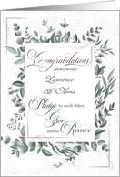 Custom Wedding Congratulations Eucalyptus Leaves card