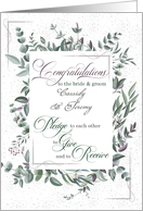 A Promise Custom Wedding Congratulations Eucalyptus Leaves card