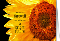 Goodbye Farewell Sunflower Wishing a Bright Future card