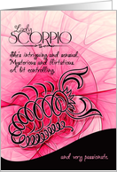 Scorpio Birthday for Her Pink and Black Feminine Zodiac card